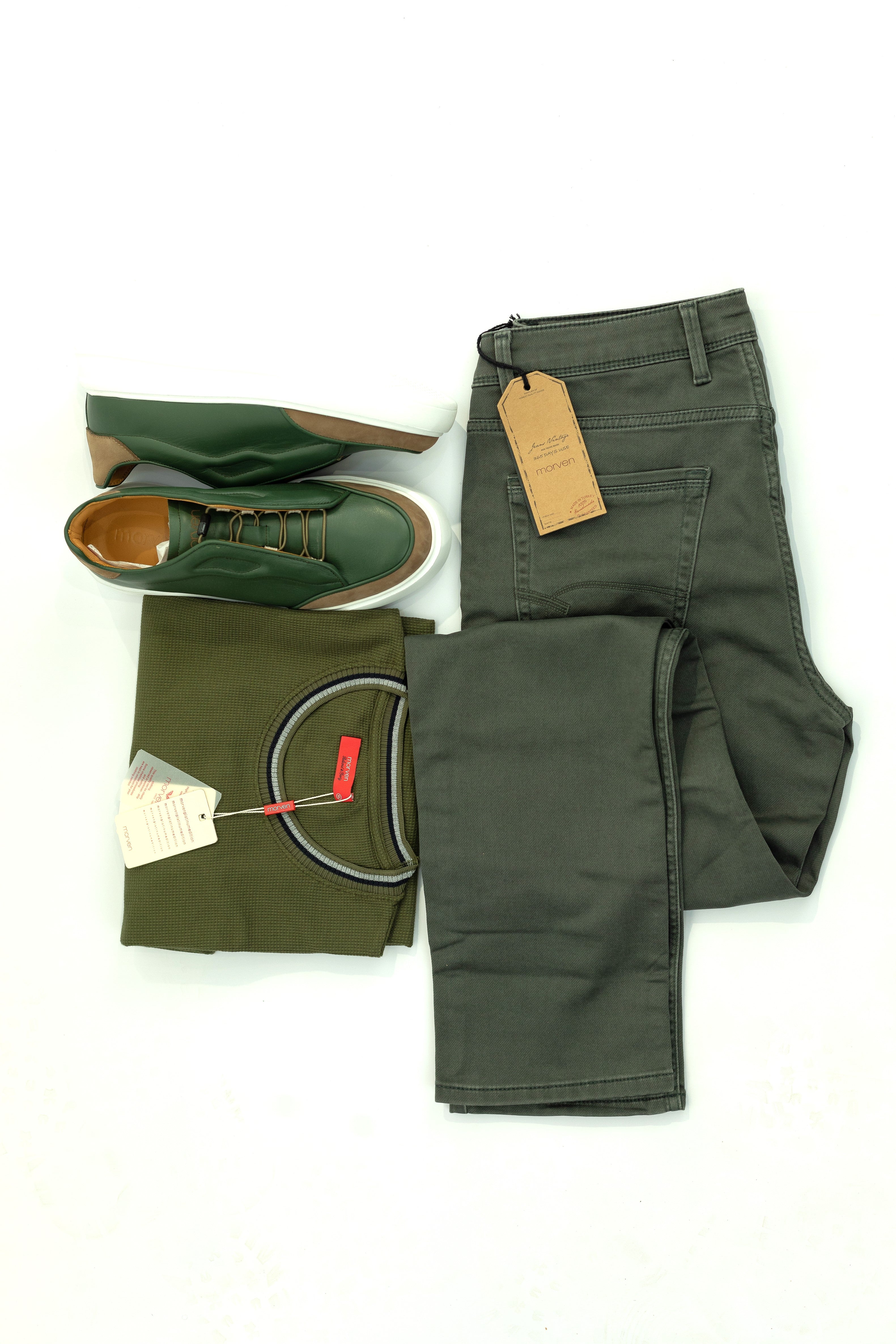 Combo 4- sneakers, khaki pants, t-shirt